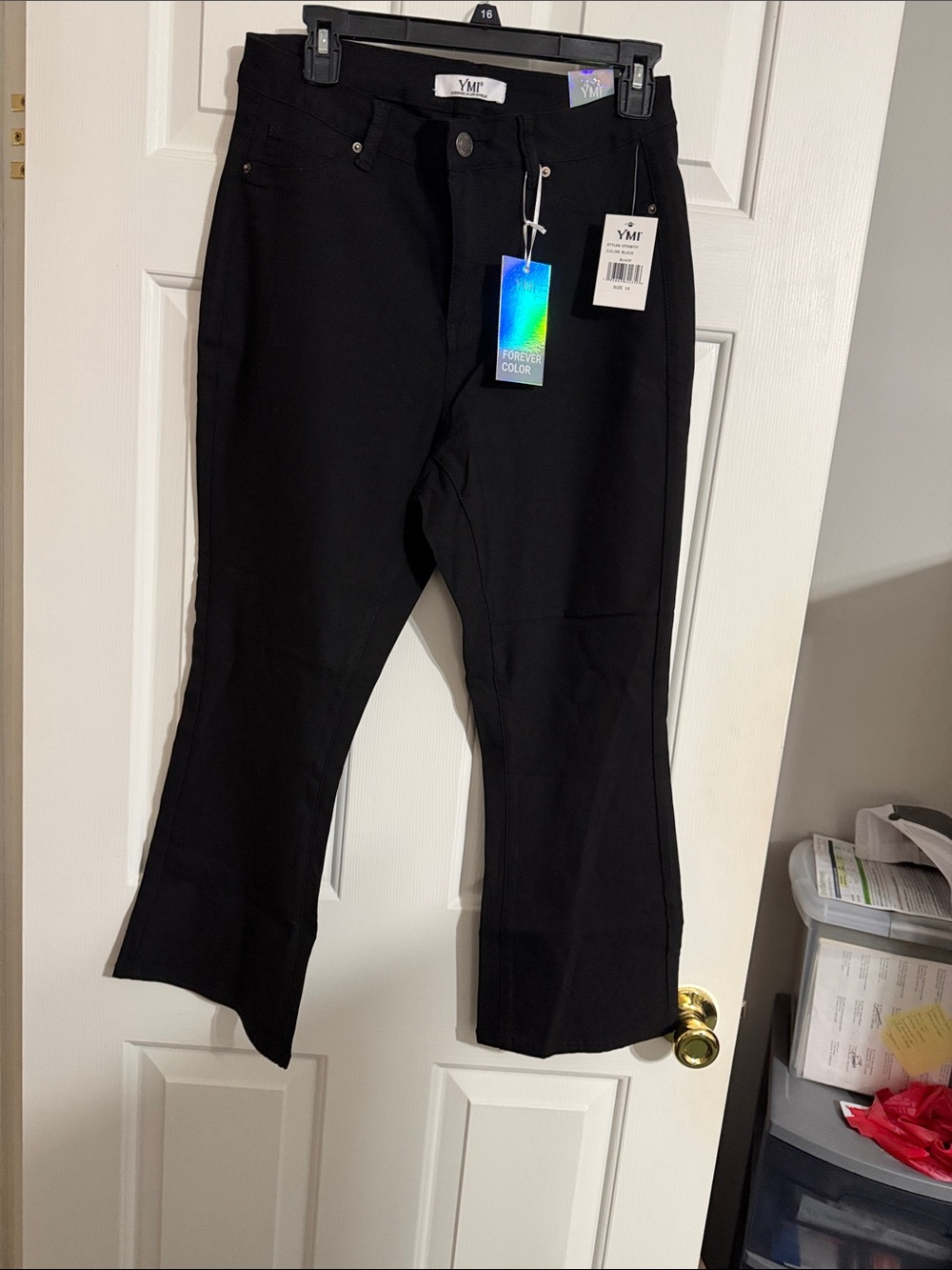 YMI Black Ankle Crop Straight Jeans